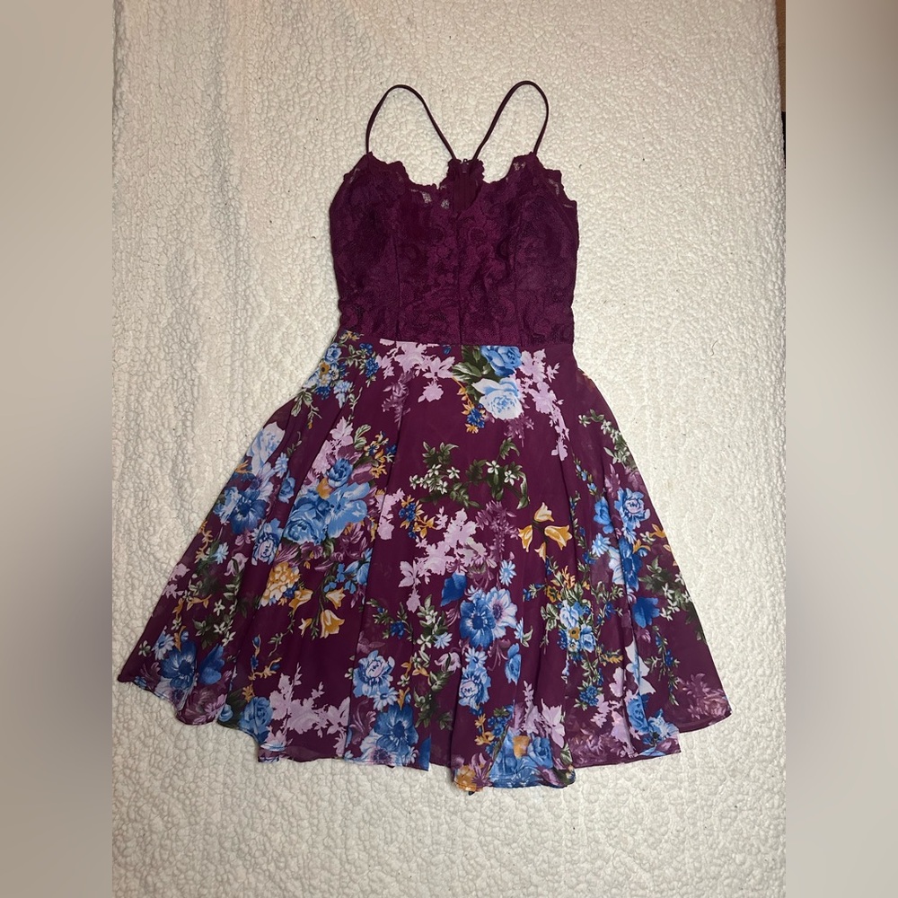 B Darlin Magenta Lace Dress Juniors